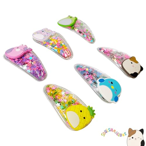 Set de 6 pinzas para cabello multicolor con charms miniatura 5