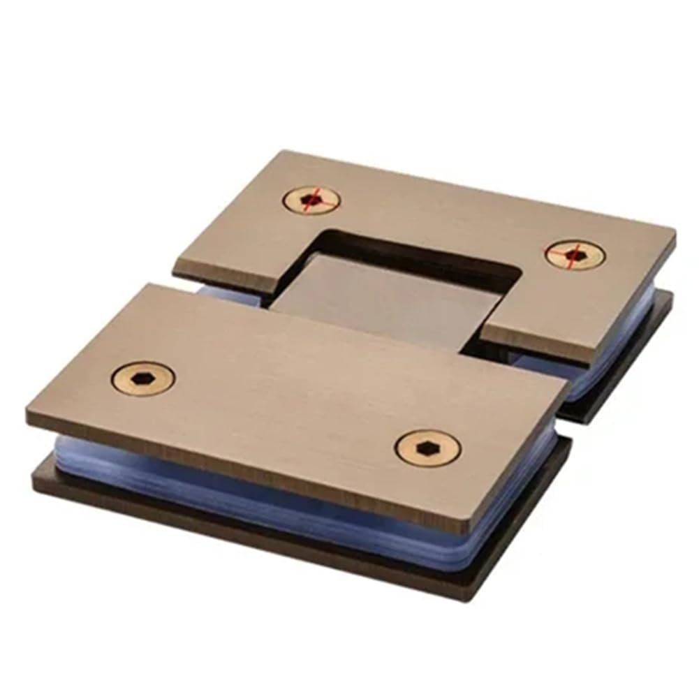 Hndhbfgrt Rose Gold 304 Stainless Steel Door Hinge - 180 Degree Bilateral Clip For Shower Glass