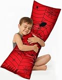 Miss Adola Kids Body Pillow Cover with Zipper - 20x54 Inch Long Silk Pillowcase for Kids Boys Girls Teens Soft Decorative Bed Large Cute Cartoon Body Pillow Sham for Hair and Skin, Red Zhizhu