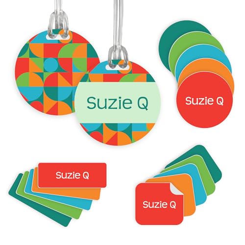 InchBug Personalized Name Label Combo Pack – Waterproof Daycare Labels for Bottles, Clothing, Towels, Lunch Boxes & School Supplies – Dishwasher Safe, Durable, Custom 97-Piece Set (Beach Ball)