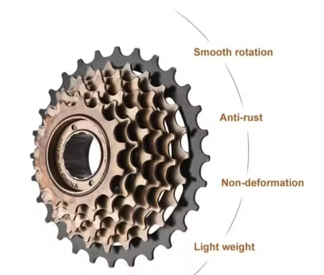 Image of Bicycle 7 Speed Gear Set Comes with Freewheel, Chain, Outer casing, Shifter Long Glass, and dreaullier