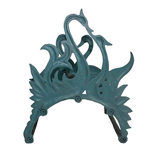 Lisansang Hose Rack Garden Hose Holder Heavy Cast Iron Garden Vintage Hose Stand Garden Hose Storage (Color : Green, Size : 22.9x16.4x25.2cm)