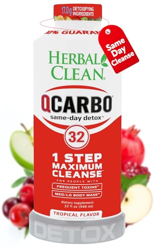 Herbal Clean Detox QCarbo32, 1 Step, Maximum Strength, Cleansing Formula, Tropical Flavor 32 fl oz (948 ml)