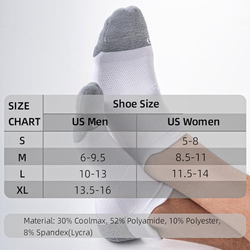 6 Pairs Cushioned No Show Tab Socks - Compression Low Cut Ankle Socks, Anti-Blister & Wicking for Athletic Running2