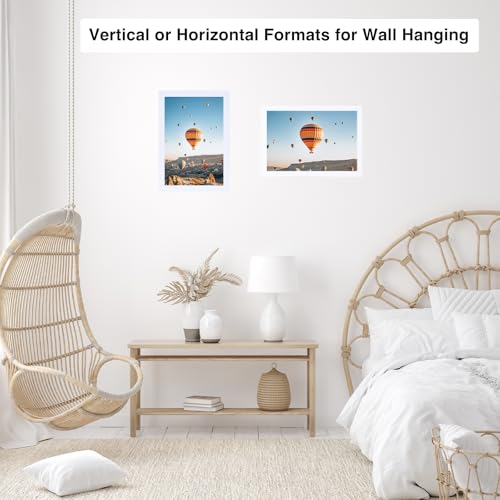 Image of JCJMY 9x12 Picture Frame White for Wall Hanging, Wall Mounting Horizontally or Vertically, 9 x 12 Wall Gallery Poster Photo Frame with Durable Shatter Resistant Plexiglass, White