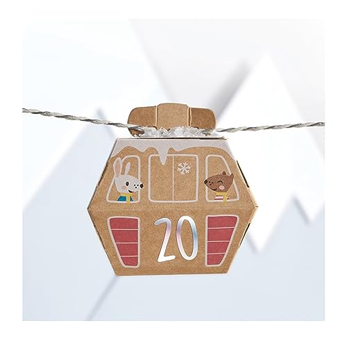 Miniatura 4 de Folia 9388 - Set De Manualidades Para Calendario De Adviento Pueblo En La Nieve, Set De Bricolaje De 113 Piezas, Ciudad En La Nieve