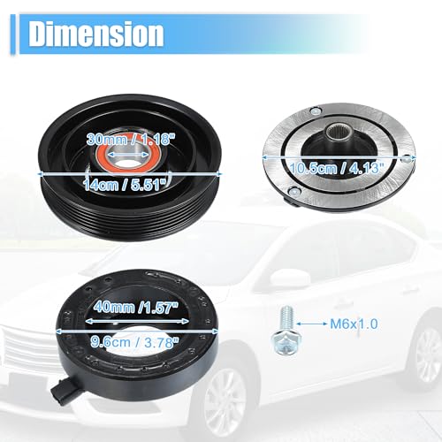 uxcell AC Compressor Clutch Set Replace for Honda Accord 3.0L 2003-2007 A/C Clutch Repair Assembly by uxcell - Image 3