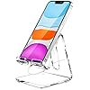 Crpich Acrylic Cell Phone Stand, Portable Clear Phone Stand for Desk, Compatible with Phone16 15 14 13 Pro Max Mini 12 11 Plus SE, Switch, Android Smartphone, Pad, Tablet, Desk Accessories