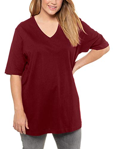 Ulla Popken V-Ausschnitt, Camiseta para Mujer, Rojo (Rot 51), 48/50
