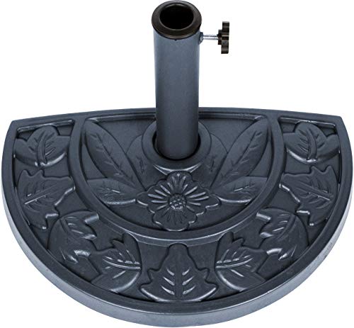Umbrella Half Base - For Half Umbrella - Sturdy Resin - By Trademark Innovations (Gray)