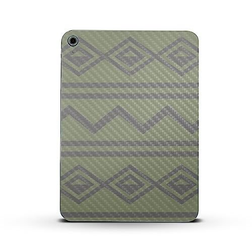 Image of MightySkins Carbon Fiber Skin Compatible with Apple iPad 10.9 inch 10th Gen (2022) Full Wrap Kit - Green Western | Protective, Durable Textured Carbon Fiber Finish | Easy to Apply | Made in The USA