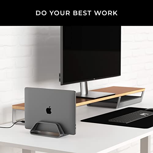 Humancentric Vertical Laptop Stand For Macbook, Compatible With Macbook Pro Stand, Macbook Air Stand, Laptop Holder For Apple Laptop Desk Stand, Aluminum Laptop Vertical Stand, Space Gray Mac Stand #TOP7