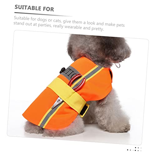 Disfraz para perro con diseño de ingeniero naranja talla XL miniatura 5