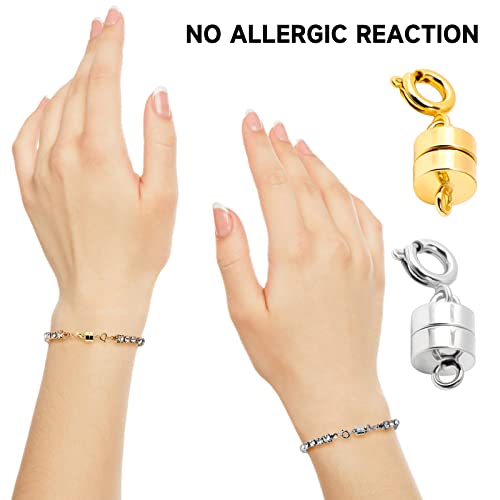2 Pieces Magnetic Clasp Converter For Necklace Clasps Closures Connector Gold And Silver Plated #TOP3