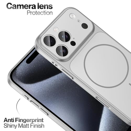 Image of SHINESTAR Converter Case for iPhone 15 Pro | Premium Protective Mag-Safe Cover | iPhone 17 Pro / 17 Pro Max Series Style Design | in-Built Camera Guard | Wireless Charging Compatible - Silver