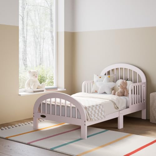 Image of Graco Olivia Toddler Bed, Blush | GREENGUARD Gold Certified, Includes Toddler Safety Guardrails, Fits Standard Crib & Toddler Mattress, Stylish Arched Design