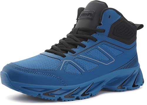 Image of Joomra Men's Stylish Sneakers High Top Athletic-Inspired Shoes | Premium Vegan Leather Upper, Durable Rubber Outsole, Perfect Ankle Support, Ideal for Outdoor & Casual Wear