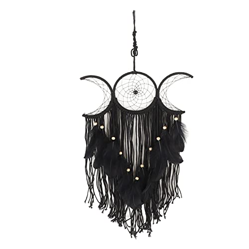 OUKENS Dream Catcher, Tassels Dream Catcher Wall Decor, Hand Woven Minimalist Home Wall Decoration for Living Room Study Cafe Bedroom(Black)