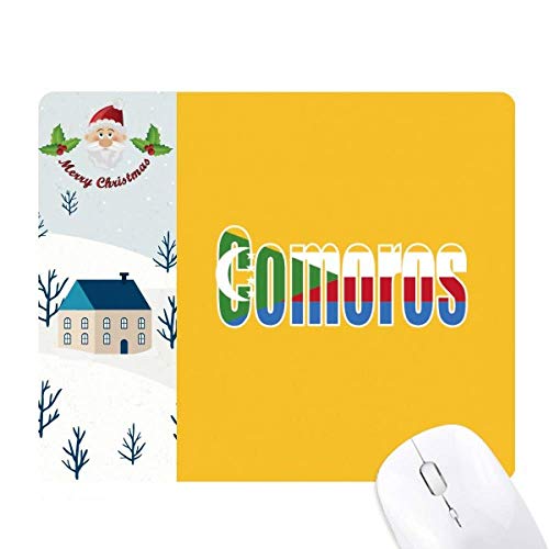 Tapis de souris pavillon Comores avec base antidérapante pour ordinateur et maison