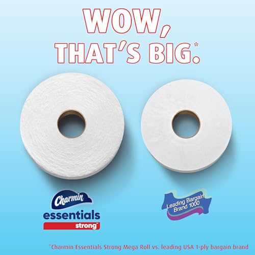 Image of Charmin Essentials Strong Toilet Paper 6 Mega Rolls, 429 sheets per roll