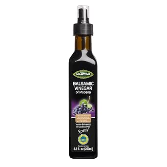 Mantova Balsamic Vinegar of Modena PGI Spray, Product of Italy, Certified Aceto Balsamico di Modena PGI, Traditional, Barrel-Aged Balsamic Vinegar for Salads, Sauces, Soups, Marinades, Meat Glazes, Grilled or Roasted Vegetables, Easy-To-Use, Clog-free, Glass Spray Dispenser, 8.5 fl. oz. Pack of 1