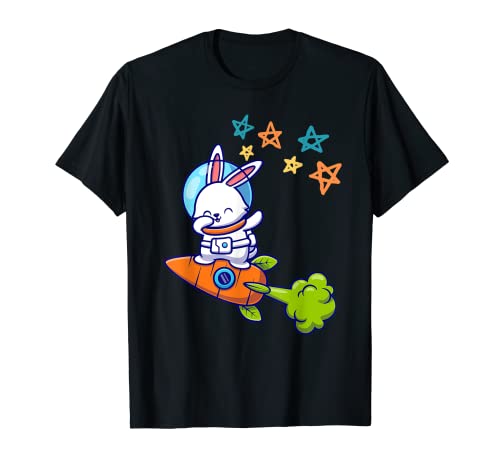 Dabbing Bunny Astronauta Zanahoria Cohete Nave espacial Dab Camiseta