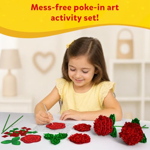 Image of Skillmatics Art & Craft Activity - Poke-in Art Rose Bouquet, Mess-Free Art for Kids, Craft Kits, DIY Activity, Gifts for Girls & Boys Ages 4, 5, 6, 7, 8, 9, 10, 11, 12