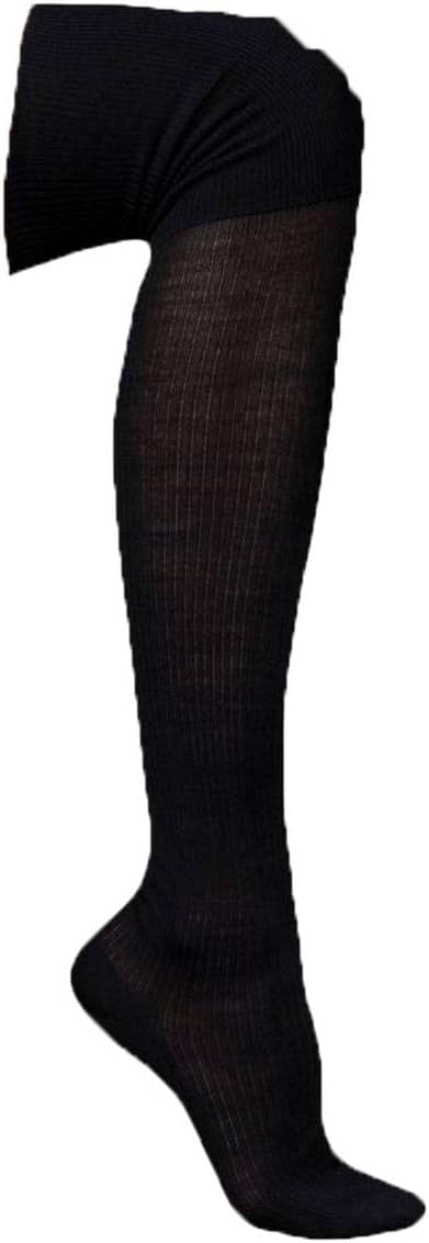 Falke Womens Finest No3 Merino and Silk Over the Knee Socks - Black