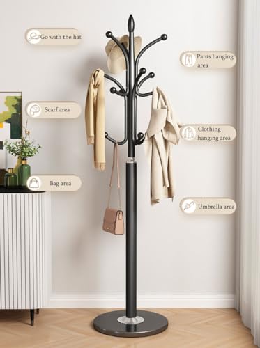 Porte-manteau en forme d'arbre pour organiser chapeaux et sacs dans le salon - 5