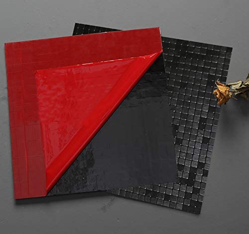 Xuaniny Peel And Stick Backsplash Tiles Black Surface Aluminum Mosaic Sticker For Kitchen (11.41"X11.41" Per Sheet, Pack Of 5Pcs) #TOP2