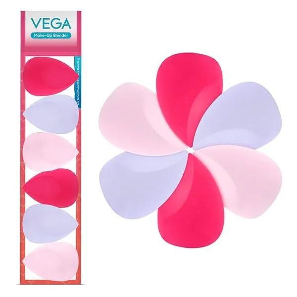 VEGA Makeup Blender Sponge - Pack of 6 Soft Latex-Free Beauty Blender for Foundation, Concealer, BB Cream & Powder, Egg Shape Professional Makeup for Flawless Makeup & Smooth Blending for Women MP-05-picture-18