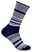 Produktbild Wrightsock Profi Sportsocke, Laufsocke, Wandersocke in marine grau gestreift, Modell Eco Explore, Anti-Blasen-System, doppel-lagig, Crew (Wadenhoch), Gr. M
