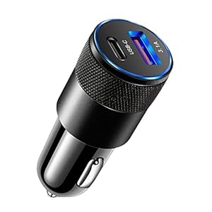 fjck Dual Port a USB Car Charger Metal Aluminum Alloy 15w Pd Fast Charge Car Charger USB C Quick Charge For Cellular…