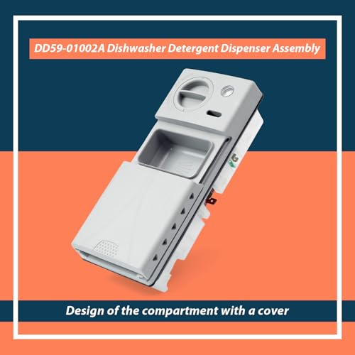 Image of DD59-01002A Dishwasher Detergent Rinse Aid Dispenser Assembly with Cover Compatible with Samsung Parts Replace AP5917191 113136 4000942 PS9606363 PD00038960 EAP9606363