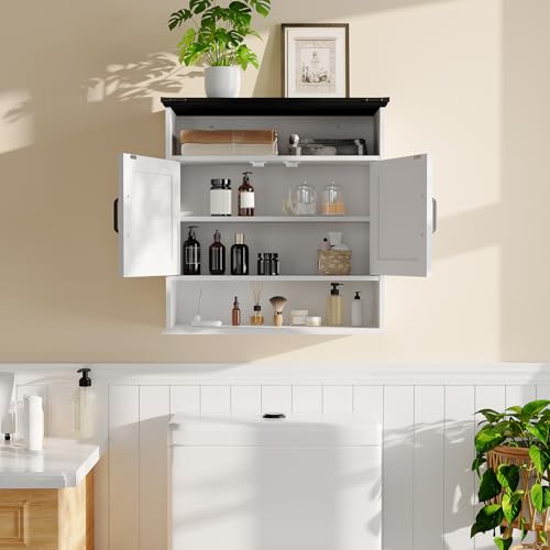 LALFPET Wall Mounted Bathroom Medicine Cabinet – Barn Doors, Adjustable