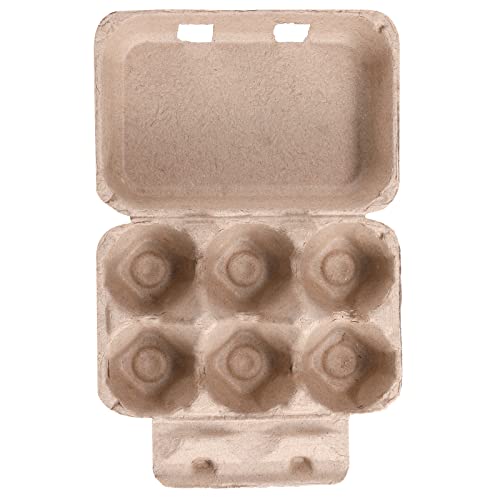 Image of Half Dozen Vintage Egg Cartons 50 Pack, Blank Natural Pulp Egg Cartons 6 Count for Chicken Eggs Reusable, Storage Tray Strong for Holds Up to Six 6 Huevo Carton Cardboard Paper Holder Container
