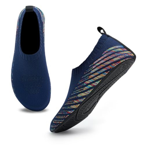 Image of ANLUKE Water Shoes for Women Men Quick-Dry Swim Shoes for Pool & Beach | Breathable knit upper with a flexible barefoot feel; ideal for pool, beach, swim, yoga or slippers.