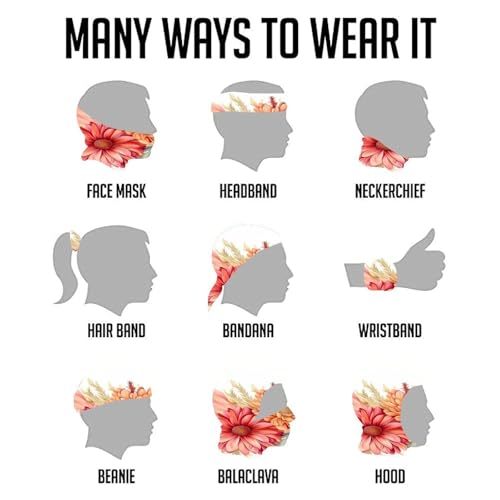 Cuello para mujer y hombre VFMNT con diseño de flores, bandana pasamontañas, máscara facial elástica, bufanda protectora contra viento, cubierta facial transpirable para ciclismo y actividades al aire libre miniatura 6
