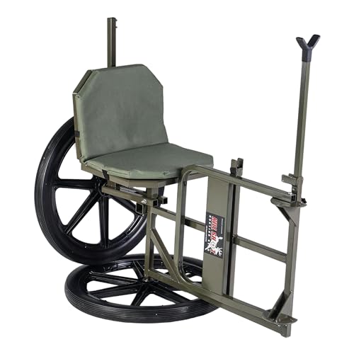 Kill Shot Throne 3-in-1 Lightweight Powder-Coated Steel Hunting Chair, Game Cart, Shooting Rest Combo - 500 lb. Maximum Weight Capacity