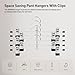 Pants Hanger, IDMAX Trouser Hangers 20 Pcs Space Saving Skirt Hangers with Clips Pant Hangers Adjustable Non-Slip Coat Suit Skirt Hangers Heavy Duty Chrome Clothes Hangers Clothes Hook