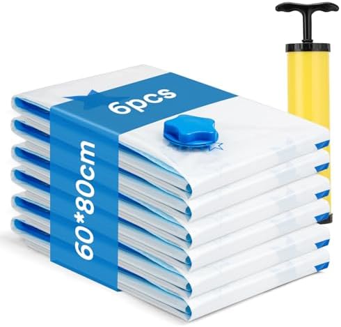 AIyvisun 6pcs Bolsas Vacio Ropa 60 * 80cm com Bomba, L Vacuum Sto...