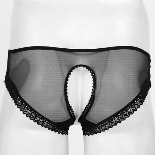 Hedmy Men's Sexy Lingerie Sissy Gay Thongs Briefs Underwear Bow Ultra Low Rise Crossdresser Panties4