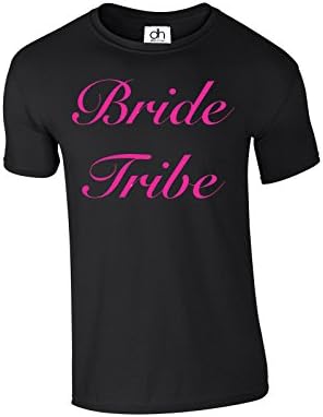 Bride Tribe Brides Entourage Team Bride to Be Wedding Favours Keepsake Hen Night Party T-Shirt Unisex Fit 4 Colours XS-3XL Black