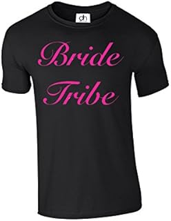 Bride Tribe Brides Entourage Team Bride to Be Wedding Favours Keepsake Hen Night Party T-Shirt Unisex Fit 4 Colours XS-3XL Black