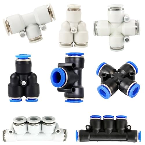 Conector PY10 neumático en Y pasamuros de plástico blanco de 10mm 2