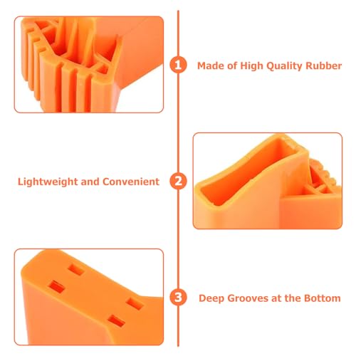 4 Stück Leiterfußabdeckung Leiter Gummifüße Matte Rutschfeste Leiterfüß Bdeckung Rutschfeste Ersatz Stufenfüße Leiter Teile, für Verlängerungsleiter Heimarbeiter auf Der Baustelle (Orange)