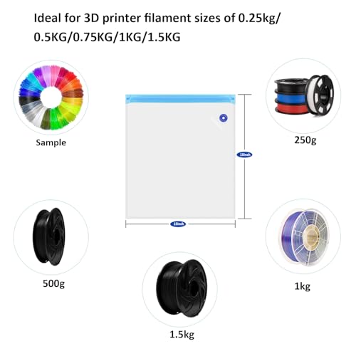 Image of Filament Storage Bags, 30pcs Plus Size 3D Printer Filament Storage Bag, Perfect for 3D Filament Vacuum Bags (15x13 inch)