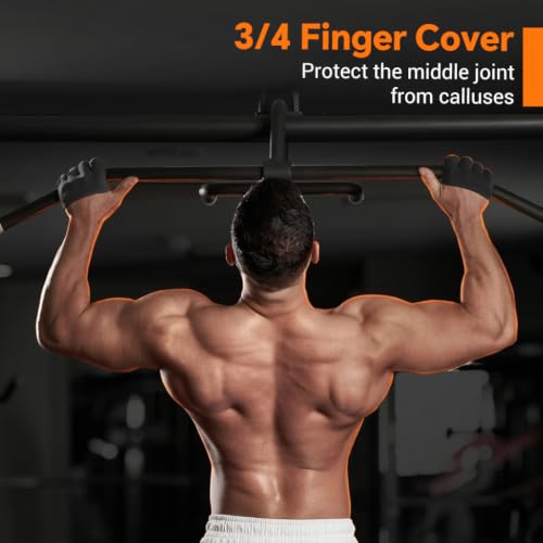 Image of PROBEROS Gym Gloves, Unisex Weight Lifting Gloves, 3 /4 Finger Workout Gloves with Finger Grip Gym, Full Palm Protection & Silicone Grip Gym for Weightlifting Exercise-L