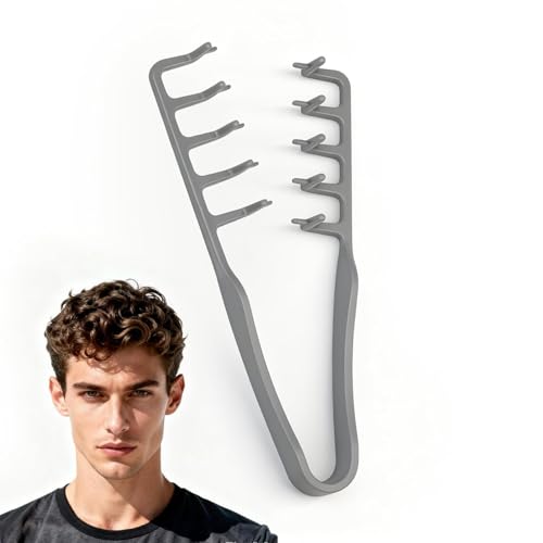 Volumizing Texture Comb Wide-Toothed Comb Apparatus Maximum Lift Roots Volume Tool Barber Wide Fine-Toothed Dual-Purpose Set ABS Plastic with Textured Grip Tool for Men. (Gray)