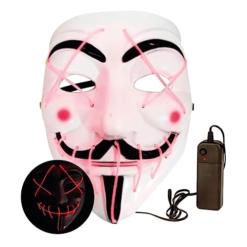 Mascara De Led Festa Halloween Vermelho